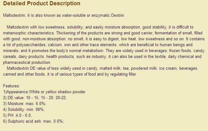 maltodextrin food grade