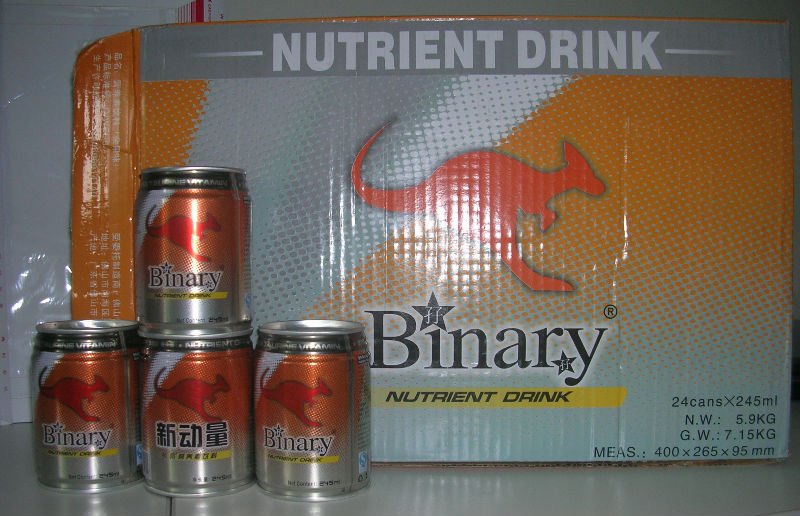 Binary iron can energy drink