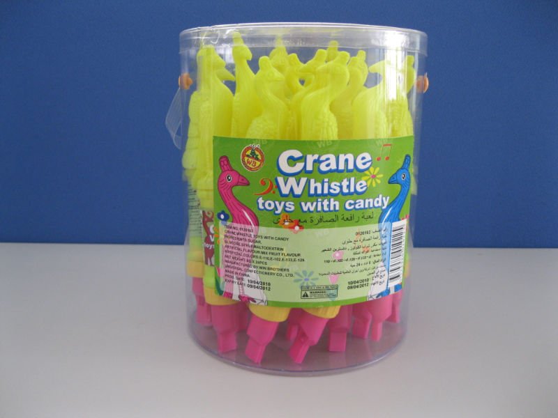 611.Crane whistle toy with candy1