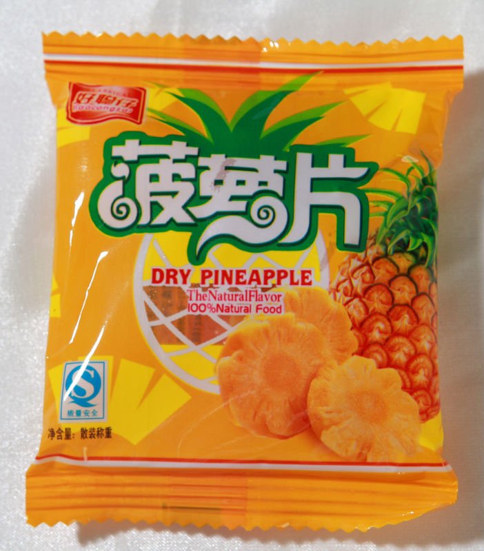 single packed dried pineapple