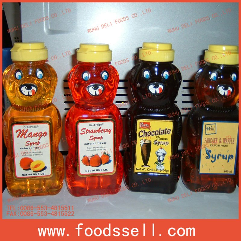 mango strawberry chocolate pancake syrup