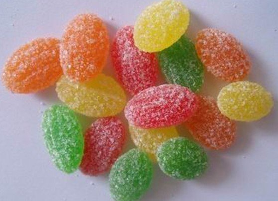 olive shaped starch candy