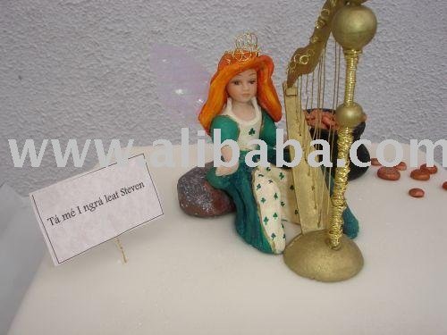 Girl on harp Wedding Cakes Product Type Cake 