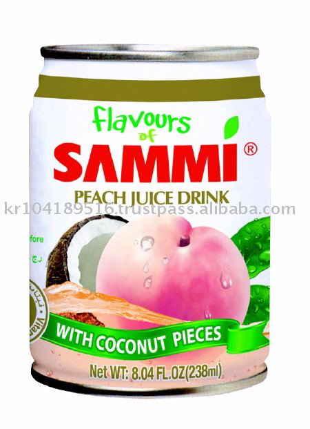 Flavous of Sammi 238ml Peach Juice Drink w / Coconut Pieces products ...