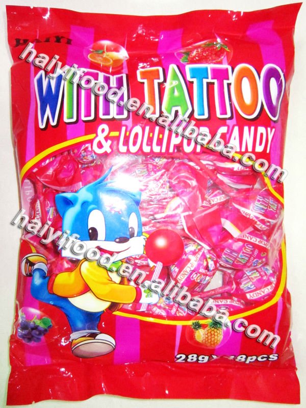 lollipop with tattoo candy