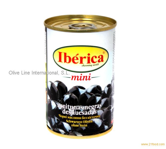 Pitted black olives. Brand Iberica. 300 gr. Can. products,Spain Pitted