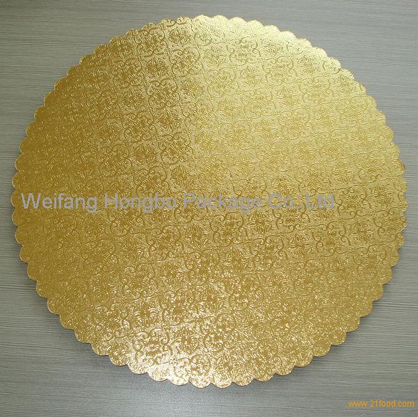 Scalloped Edge Gold Embossed Foil Cake Trays And Cake Circle products ...