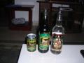 whiskey vodka jin arak Glass bottles and aluminum cans