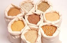 Grains, cereals,