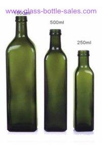 Dark Green Olive Oil Glass Bottle