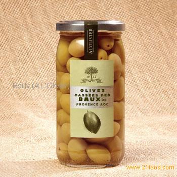 GREEN CRACKED OLIVES FROM LES BAUX