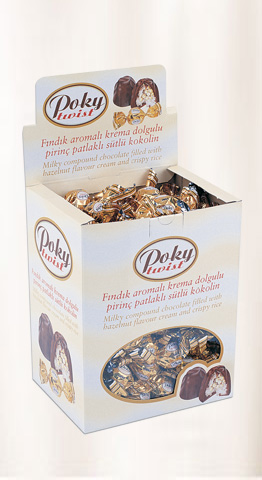 POKY TWIST milky compound with hazelnut fl. crispy rice