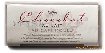 Milk chocolate with ground coffee
