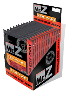 BEEF JERKY TERIYAKI FLAVOR- 1OZ 12 BAGS DISPLAY