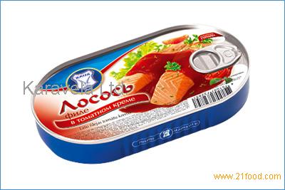 Salmon fillets in tomato creme