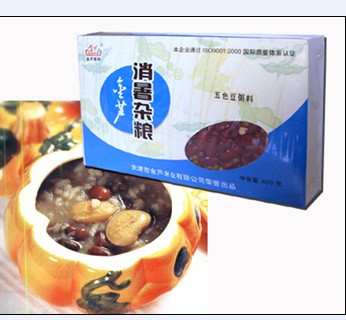 Ingredients for beans porridge with five color