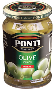 Whole green olives