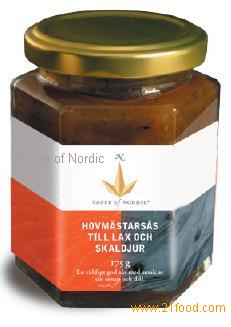 Mustard sauce to salmon and shellfish