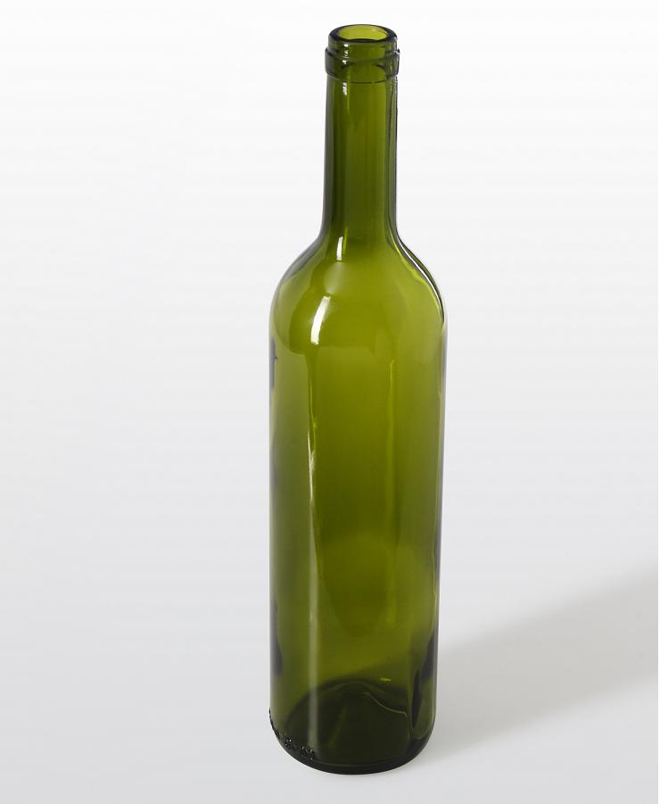 750mL Dark Green Glass Wine Bottle with Silk Printing Surface Process