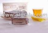 Napoleon iced with chocolate cakes
