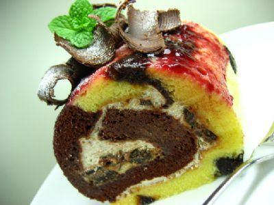 Chocolate Prune Swiss Roll