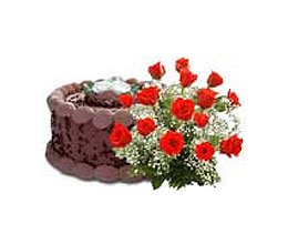 chocolate cake with flower