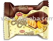 Choco Cup Cake With Banana Flavored Cream and Chocolate Coating