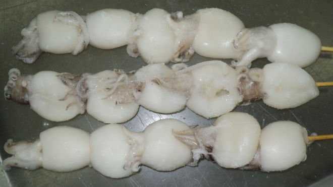 Frozen w.c cuttlefish skewer iqf