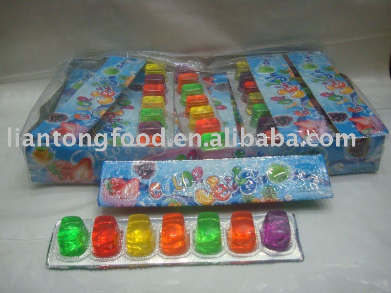 colorful fruit jelly pudding