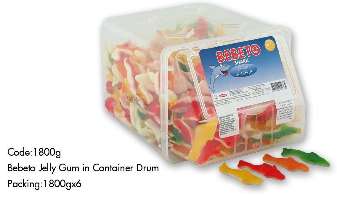 BEBETO Shark Jelly Gum In Container Drum,Turkey BEBETO price supplier ...