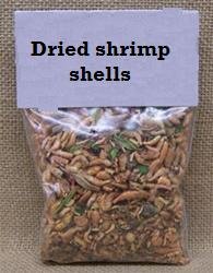 Dried shrimp shells for sale .