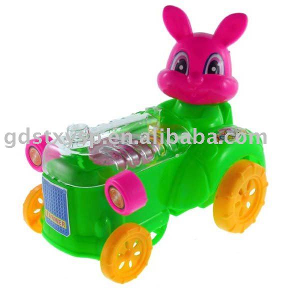 Pull Slide Rabbit   Led   Car  Light with Candy