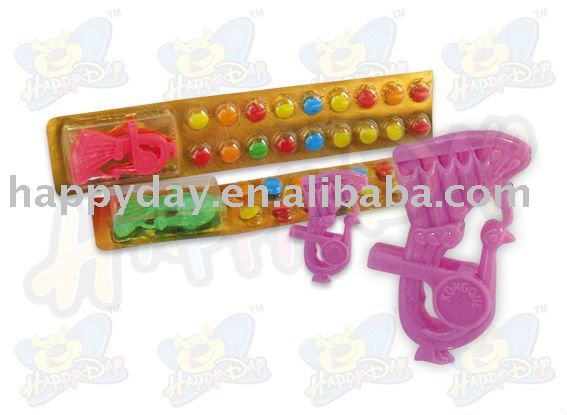 whistle toy with chocolate bean