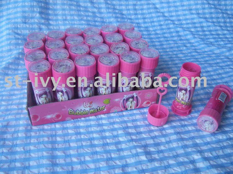 bubble liquid in pink bottle