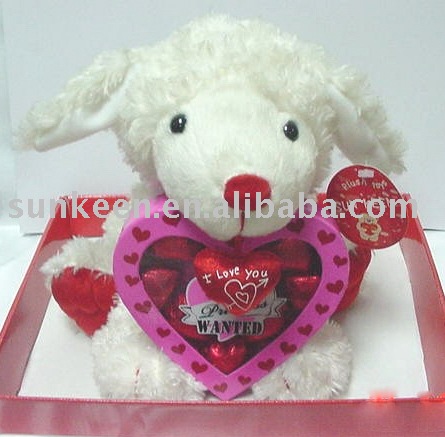 plush toy,Valentine lamb with chocolate,China SUN KEEN price supplier ...