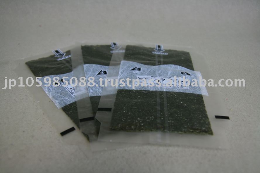 Japanese Nori (Laver) in Film for  Onigiri  Green Seaweed