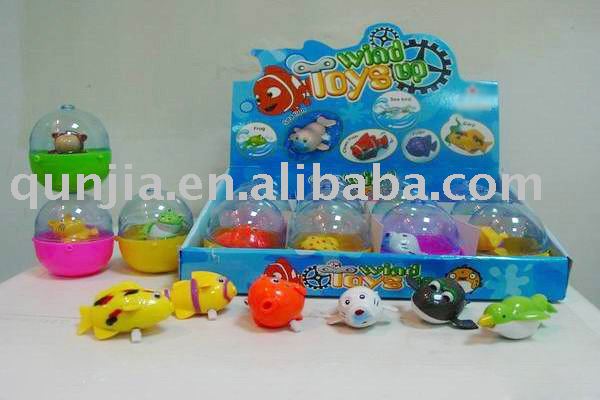 candy toys capsule wind up swimming toys 6 asst