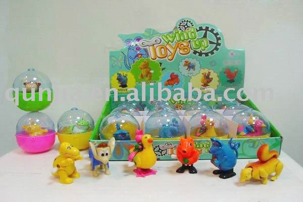 candy  toys  capsule  wind   up   toys  6 asst