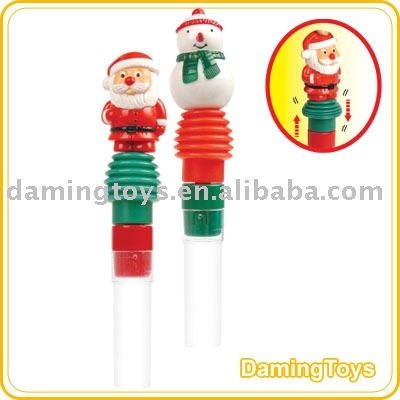 Santa Claus And Snow Man With Whistle Candy Toy(Toy Candy)