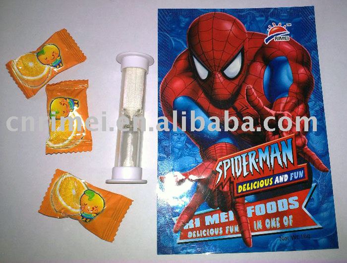 Lucky bag plastic  spider   man  toy with candy