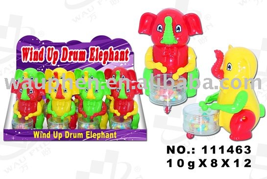 Wind Up Drum Elephant Toy Candy(111463)