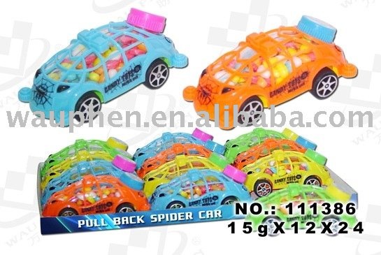 Pull Back Spider Car Candy Toy(111386)