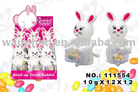 Wind up Drum Rabbit Candy Toy(111554)