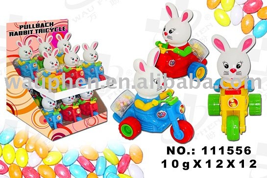 Pullback Rabbit Tricycle Candy Toy(111556)