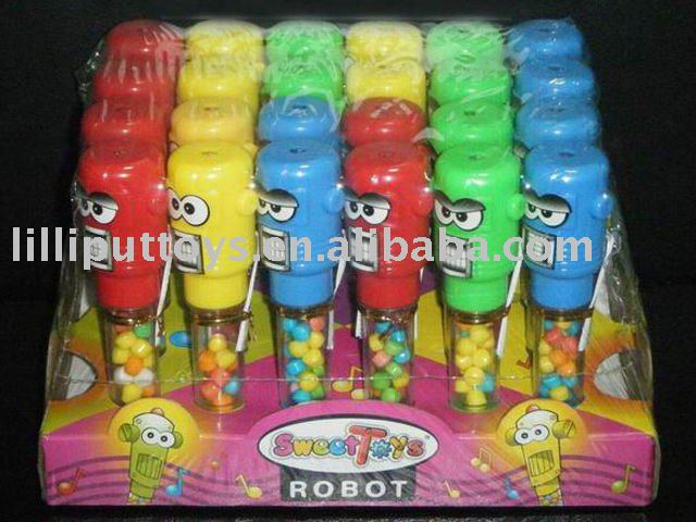Candy  toy   Robot  flashlight with light,Whistle 24pcs