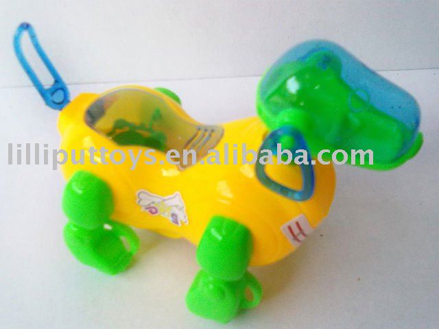 candy toy pull line robot dog with light