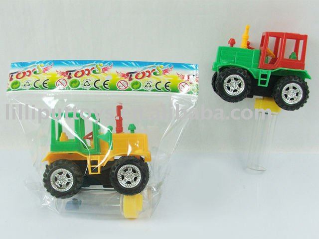 Candy toy  pull  line cartoon mini farmer car
