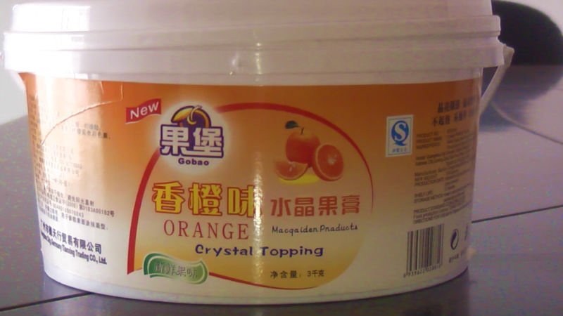 orange crystal topping fruit jam for birthday cake making