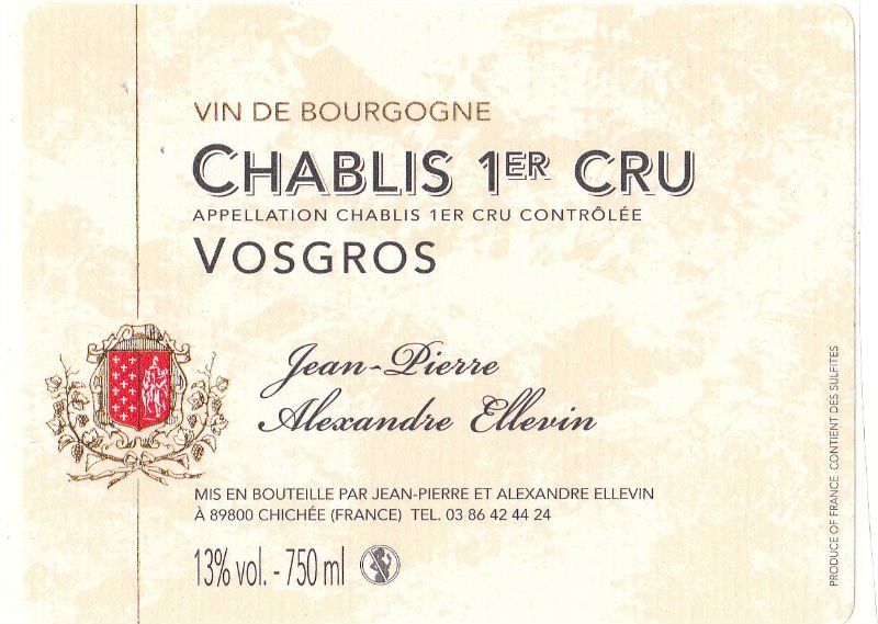 AOC Chablis 1er Cru Vosgros