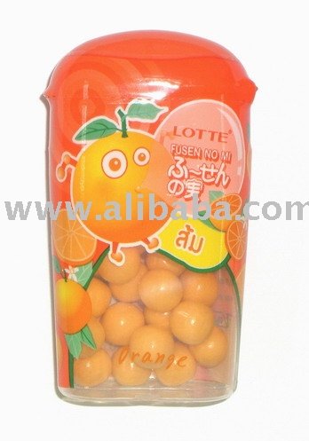 Lotte Coated Ball Gum Orange